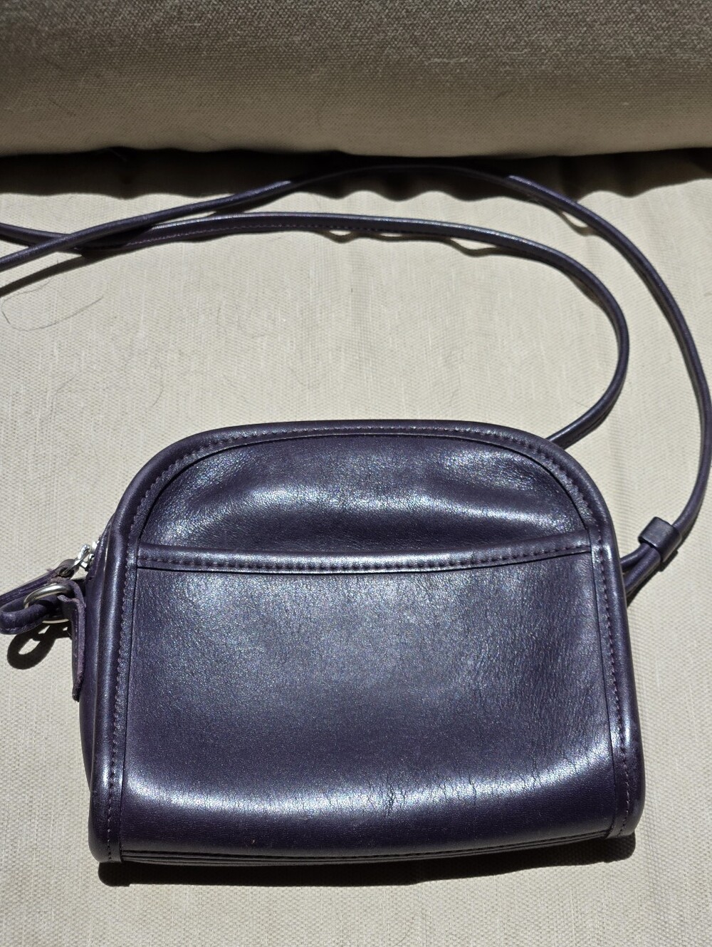 Coach Ink Purple Eggplant Abbie 9017 Small Crossbody Bag Purse Leather Vtg